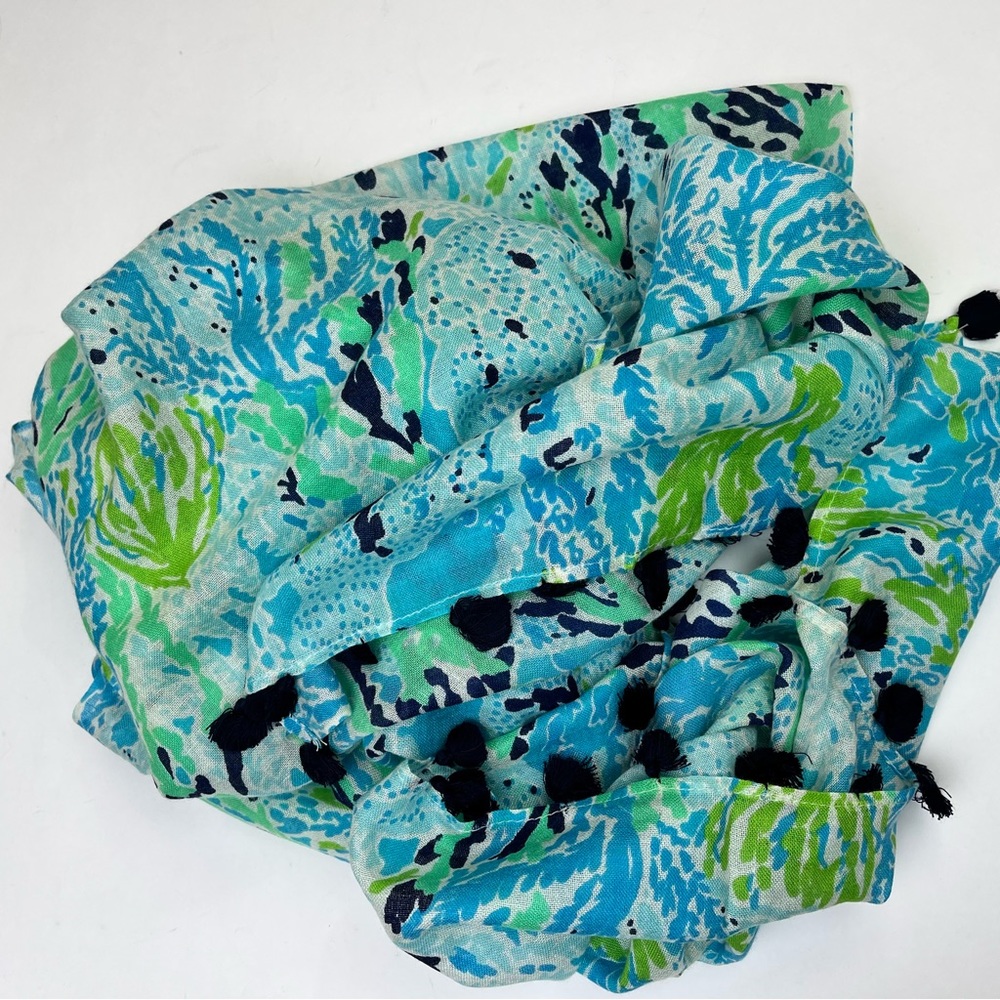 LILLY PULITZER Murfee Pompom Scarf in Let’s Cha Cha